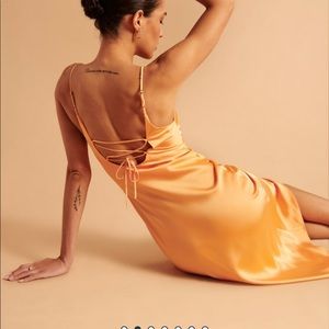 Satin orange slip dress from Abercrombie